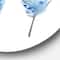 Designart - Blue Boho Feathers II - Lake House Metal Circle Wall Art
